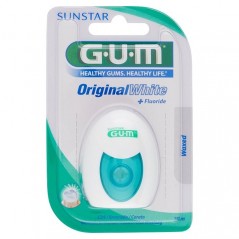 GUM Sunstar Original White Floss - wybielająca nić dentystyczna z krzemionkowymi mikrokuleczkami, 30m