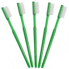 WELLSABRUSH szczoteczki jednorazowe z pastą do zębów o smaku miętowym - 5 szt. - zielone