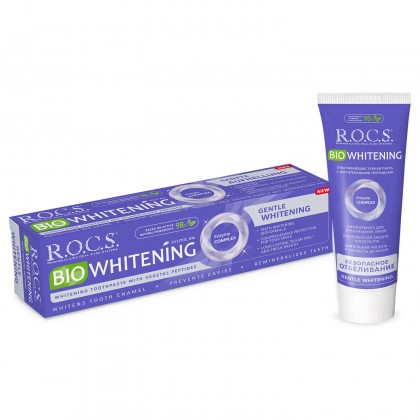 ROCS BIOWHITENING - Delikatnie wybielajaca pasta do zębów bez fluoru, 75 ml
