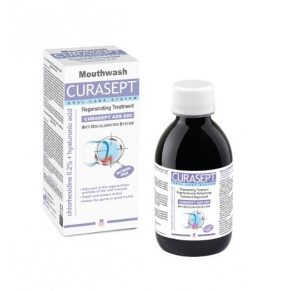 CURASEPT ADS 220 REGENERATIVE - Płyn do płukania jamy ustnej z chlorheksydyną 0.20% i kwasem hialuronowym, 200 ml