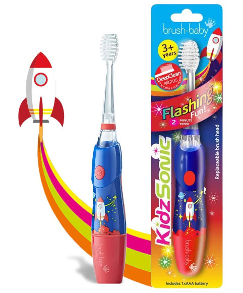 Szczoteczka soniczna brush-baby KidzSonic Rocket dla dzieci od 3 lat
